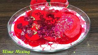 RED Slime! Mixing Random Things into GLOSSY Slime ! Satisfying Slime Videos #452