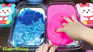 BLUE vs PINK! Mixing Random Things into GLOSSY Slime ! Satisfying Slime Videos #450