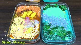 GOLD vs MINT! Mixing Random Things into GLOSSY Slime ! Satisfying Slime Videos #447