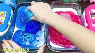BLUE vs PINK! Mixing Random Things into GLOSSY Slime ! Satisfying Slime Videos #445