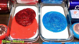 BLUE VS RED! Mixing Random Things into GLOSSY Slime ! Satisfying Slime Videos #429