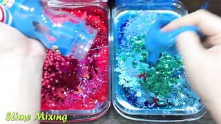 BLUE VS RED! Mixing Random Things into GLOSSY Slime ! Satisfying Slime Videos #429