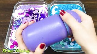 PURPLE vs BLUE! Mixing Random Things into GLOSSY Slime ! Satisfying Slime Videos #428