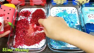 RED vs BLUE! Mixing Random Things into GLOSSY Slime ! Satisfying Slime Videos #424