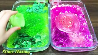 GREEN vs PINK! Mixing Random Things into GLOSSY Slime ! Satisfying Slime Videos #419