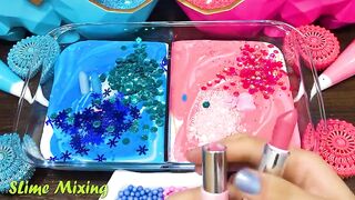 PINK vs BLUE ! Mixing Random Things into GLOSSY Slime ! Satisfying Slime Videos #346