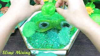GREEN Slime ! Mixing Random Things into GLOSSY Slime ! Satisfying Slime Videos #343