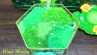 GREEN Slime ! Mixing Random Things into GLOSSY Slime ! Satisfying Slime Videos #343