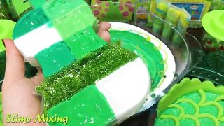 GREEN Slime ! Mixing Random Things into GLOSSY Slime ! Satisfying Slime Videos #338