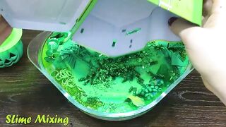 GREEN Slime ! Mixing Random Things into GLOSSY Slime ! Satisfying Slime Videos #338