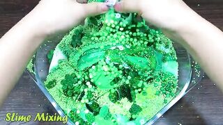 GREEN Slime ! Mixing Random Things into GLOSSY Slime ! Satisfying Slime Videos #335