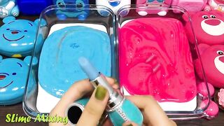 BLUE vs PINK BEAR ! Mixing Random Things into GLOSSY Slime ! Satisfying Slime Videos #334