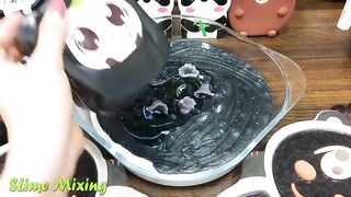 PANDA BLACK Slime ! Mixing Random Things into GLOSSY Slime ! Satisfying Slime Videos #331