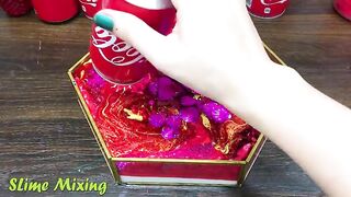 RED COCACOLA Slime ! Mixing Random Things into GLOSSY Slime ! Satisfying Slime Videos #330