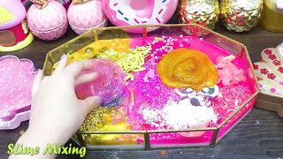 MICKEY MOUSE GOLD vs PINK ! Mixing Random Things into GLOSSY Slime ! Satisfying Slime Videos #326