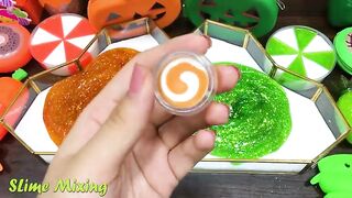 Orange vs Green ! Mixing Random Things into GLOSSY Slime ! Satisfying Slime Videos #323