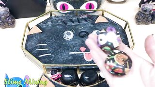 BLACK CAT ! mix random into glossy! Satisfying Slime Video #322