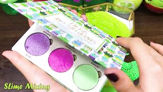 GREEN FROG Slime ! Mixing Random Things into GLOSSY Slime ! Satisfying Slime Videos #316