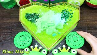 GREEN FROG Slime ! Mixing Random Things into GLOSSY Slime ! Satisfying Slime Videos #316