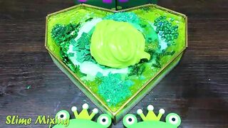 GREEN FROG Slime ! Mixing Random Things into GLOSSY Slime ! Satisfying Slime Videos #316