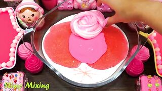 PINK Slime ! Mixing Random Things into GLOSSY Slime ! Satisfying Slime Videos #313