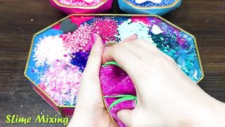 PINK vs BLUE ! Mixing Random Things into GLOSSY Slime ! Satisfying Slime Videos #309