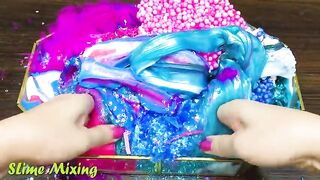 PINK vs BLUE ! Mixing Random Things into GLOSSY Slime ! Satisfying Slime Videos #309