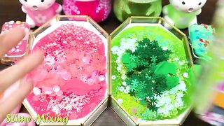 PINK vs GREEN ! Mixing Random Things into GLOSSY Slime ! Satisfying Slime Videos #293