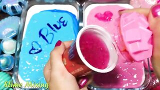 PINK vs BLUE ! Mixing Random Things into GLOSSY Slime ! Satisfying Slime Videos #287