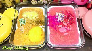 GOLD VS PINK ! Mixing Random Things into GLOSSY Slime! Satisfying Slime Videos #282