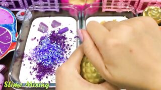 GOLD vs PURPLE ! Mixing Random Things into GLOSSY Slime! Satisfying Slime Videos #275