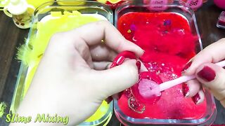 YELLOW PIKACHU vs RED BEAR ! Mixing Random Things into GLOSSY Slime! Satisfying Slime Videos #267