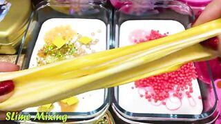 FROZEN GOLD vs PINK ! Mixing Random Things into GLOSSY Slime! Satisfying Slime Videos #265