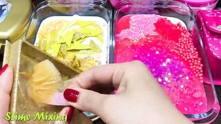 FROZEN GOLD vs PINK ! Mixing Random Things into GLOSSY Slime! Satisfying Slime Videos #265