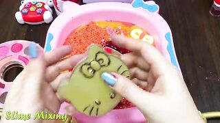 HELLO KITTY RED vs GOLD ! Mixing CLEAR Slime with Many Things ! Satisfying Slime, ASMR Slime #258