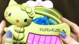 BLUE FROZEN vs GOLD HELLO KITTY ! Mixing CLEAR Slime with Many Things ! Satisfying Slime, ASMR Slime