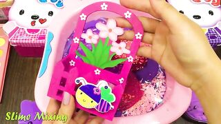 HELLO KITTY PINK vs PURPLE ! Mixing CLEAR Slime with Many Things ! Satisfying Slime, ASMR Slime #255