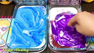 BLUE vs PURPLE ! Mixing Random Things into GLOSSY Slime ! Satisfying Slime Videos #246