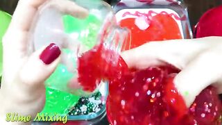 GREEN vs RED ! Mixing Random Things into GLOSSY Slime ! Satisfying Slime Videos #239