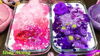 PINK vs PURPLE ! Mixing Random Things into GLOSSY Slime ! Satisfying Slime Videos #238