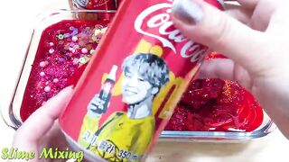 RED COCACOLA Slime ! Mixing Random Things into GLOSSY Slime ! Satisfying Slime Videos #232