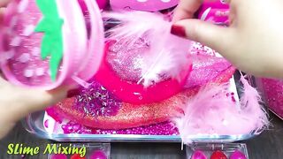 PINK Slime ! Mixing Random Things into GLOSSY Slime ! Satisfying Slime Videos #224