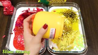 RED vs YELLOW Heart ! Mixing Random Things into GLOSSY Slime ! Satisfying Slime Videos #214