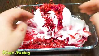 RED vs YELLOW Heart ! Mixing Random Things into GLOSSY Slime ! Satisfying Slime Videos #214