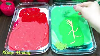 RED APPLE vs GREEN PEAR ! Mixing Random Things into GLOSSY Slime ! Satisfying Slime Videos #207