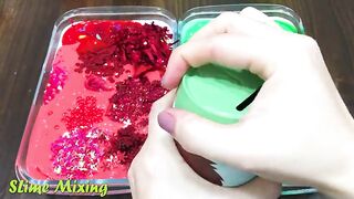 RED APPLE vs GREEN PEAR ! Mixing Random Things into GLOSSY Slime ! Satisfying Slime Videos #207