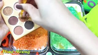 Eyes Orange vs Green ! Mixing Random Things into GLOSSY Slime ! Satisfying Slime Videos #206