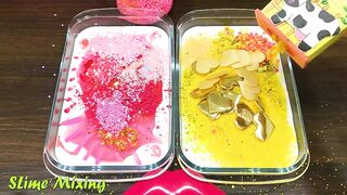 PINK vs YELLOW ! Mixing Random Things into GLOSSY Slime! Satisfying Slime Videos #199