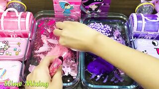 PINK vs PURPLE ! Mixing Random Things into CLEAR Slime! Satisfying Slime Videos #195