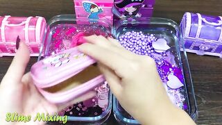 PINK vs PURPLE ! Mixing Random Things into CLEAR Slime! Satisfying Slime Videos #195